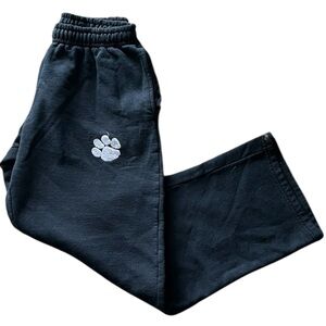 Men’s Black Sweatpants with Embroidered Panther Paw – Size Small